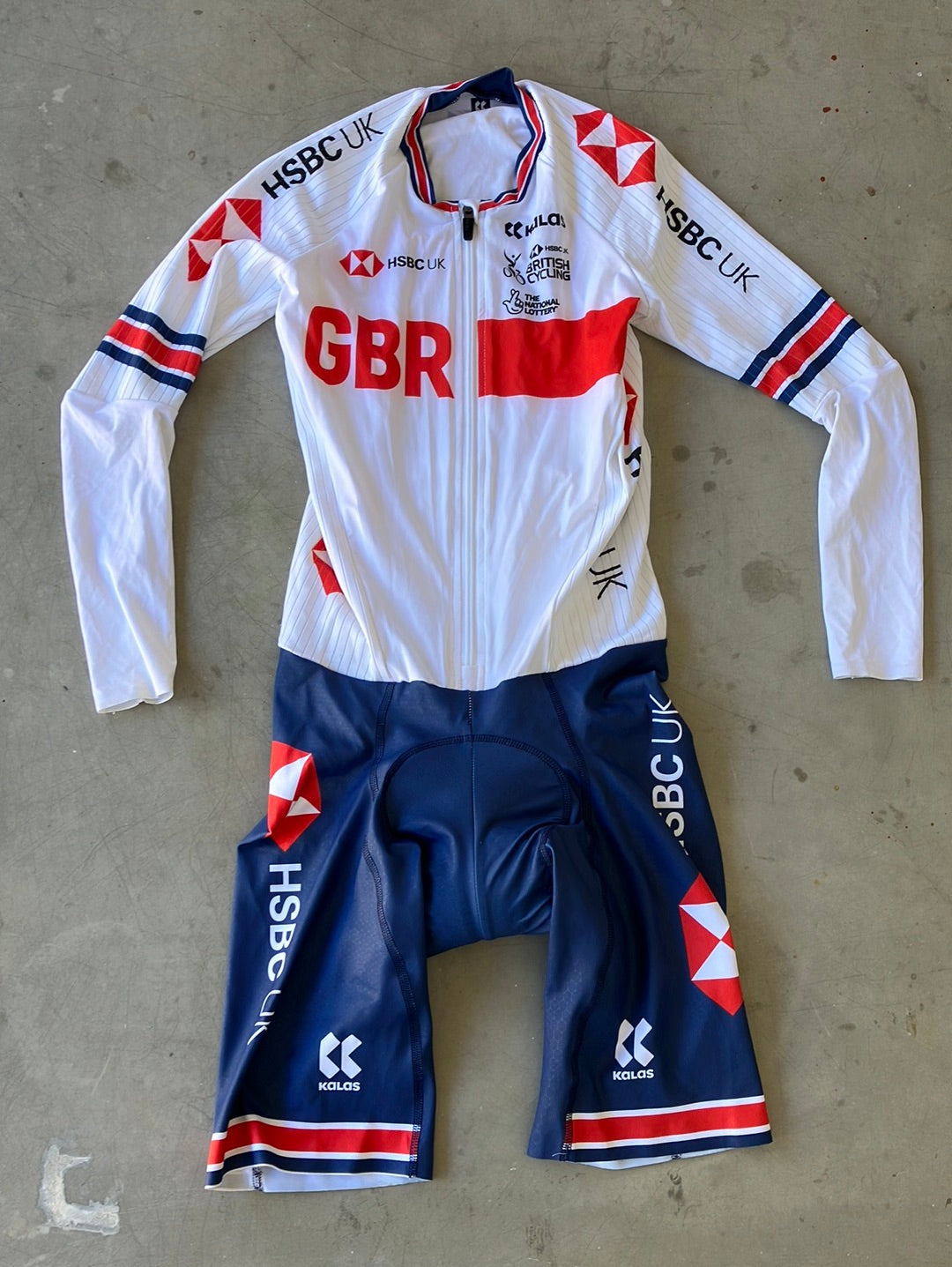 Long Sleeve Aero TT Suit Time Trial  Skinsuit | Kalas |  Team GB Great Britain - British Cycling GBR | Pro Cycling Kit