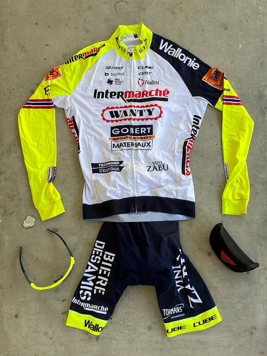 Cycling Kit Bundle - Long Sleeve Cycling Jersey, Bib Shorts & Sunglasses | Nalini | Intermarche Wanty | Pro-Issued Cycling Kit