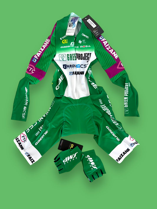 Long Sleeve TT Suit + Gloves Bundle | Ale | Bardiani Green Project Pro Team | Pro Cycling Kit