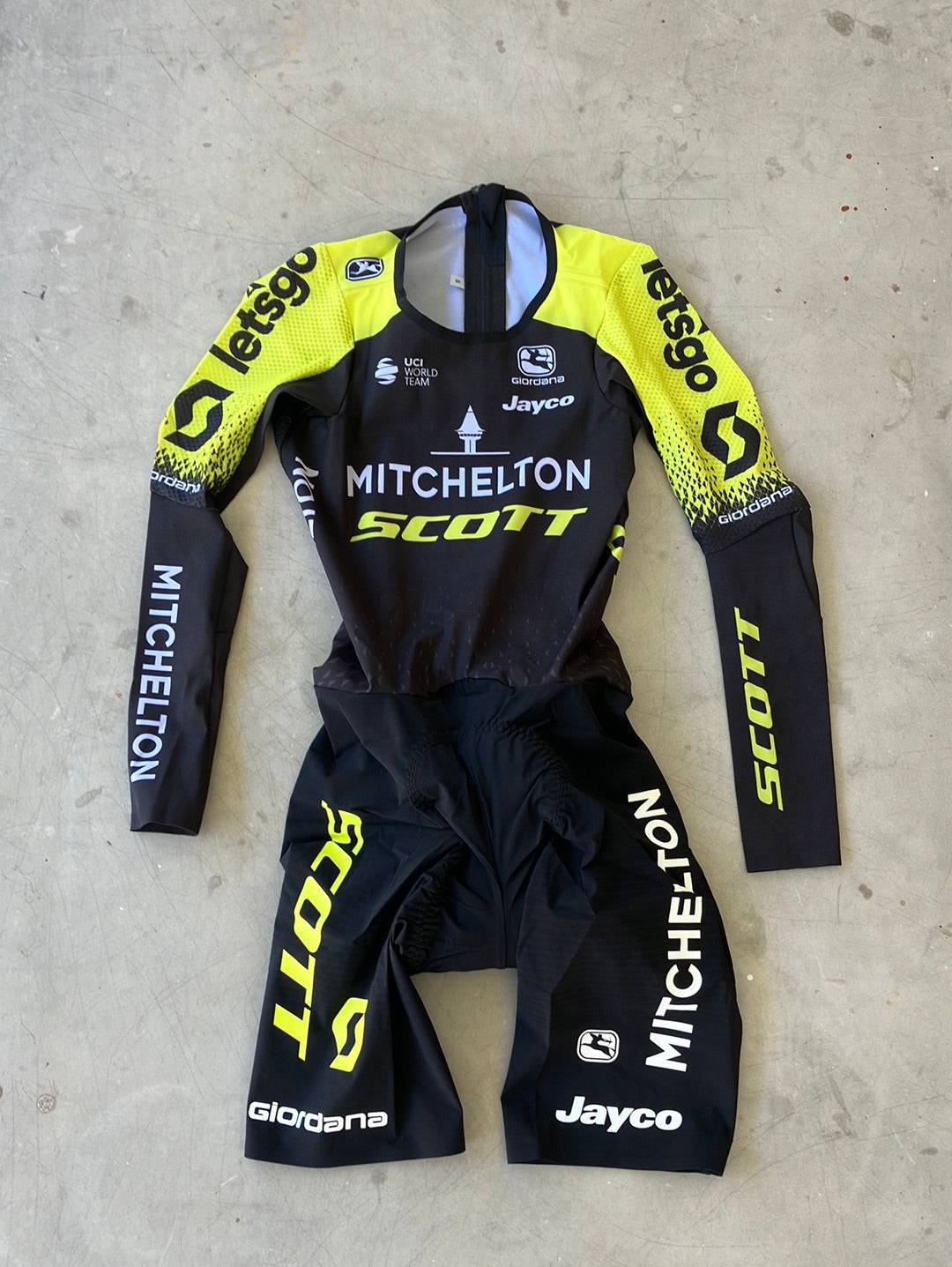 Aerosuit NXG Long Sleeve Skinsuit NoPinz  | Giordana | Mitchelton Scott | Pro Cycling Kit