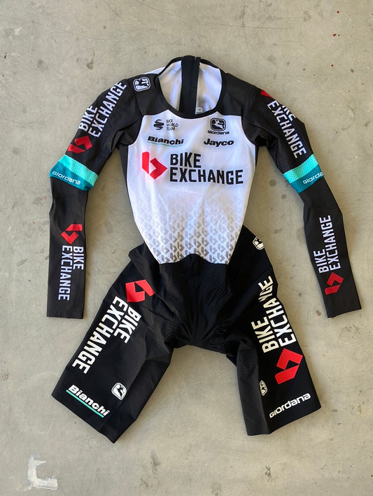 TT Suit Long Sleeve Aero Race Suit Pockets Time Trial Skinsuit| Giordana | Bianchi Bike Exchange | Pro Cycling Kit