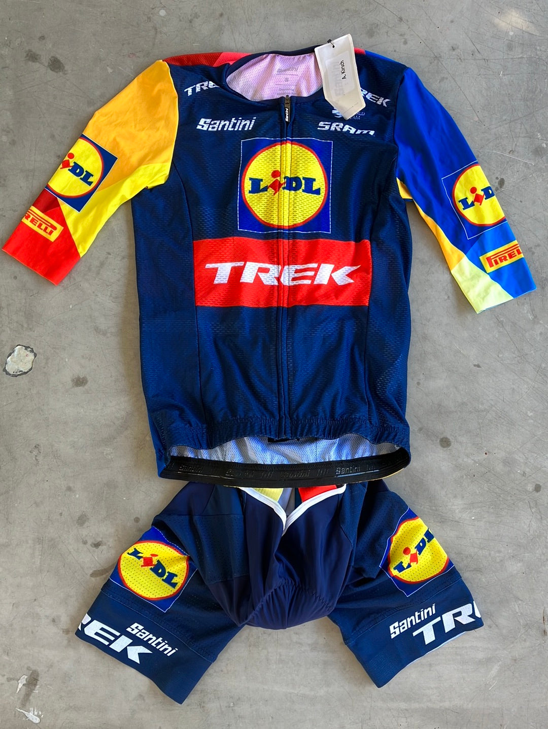 Lidl Trek | Santini  Bundle - Summer Sleeve Jersey & Bibs | S | Pro-Issued Team Kit