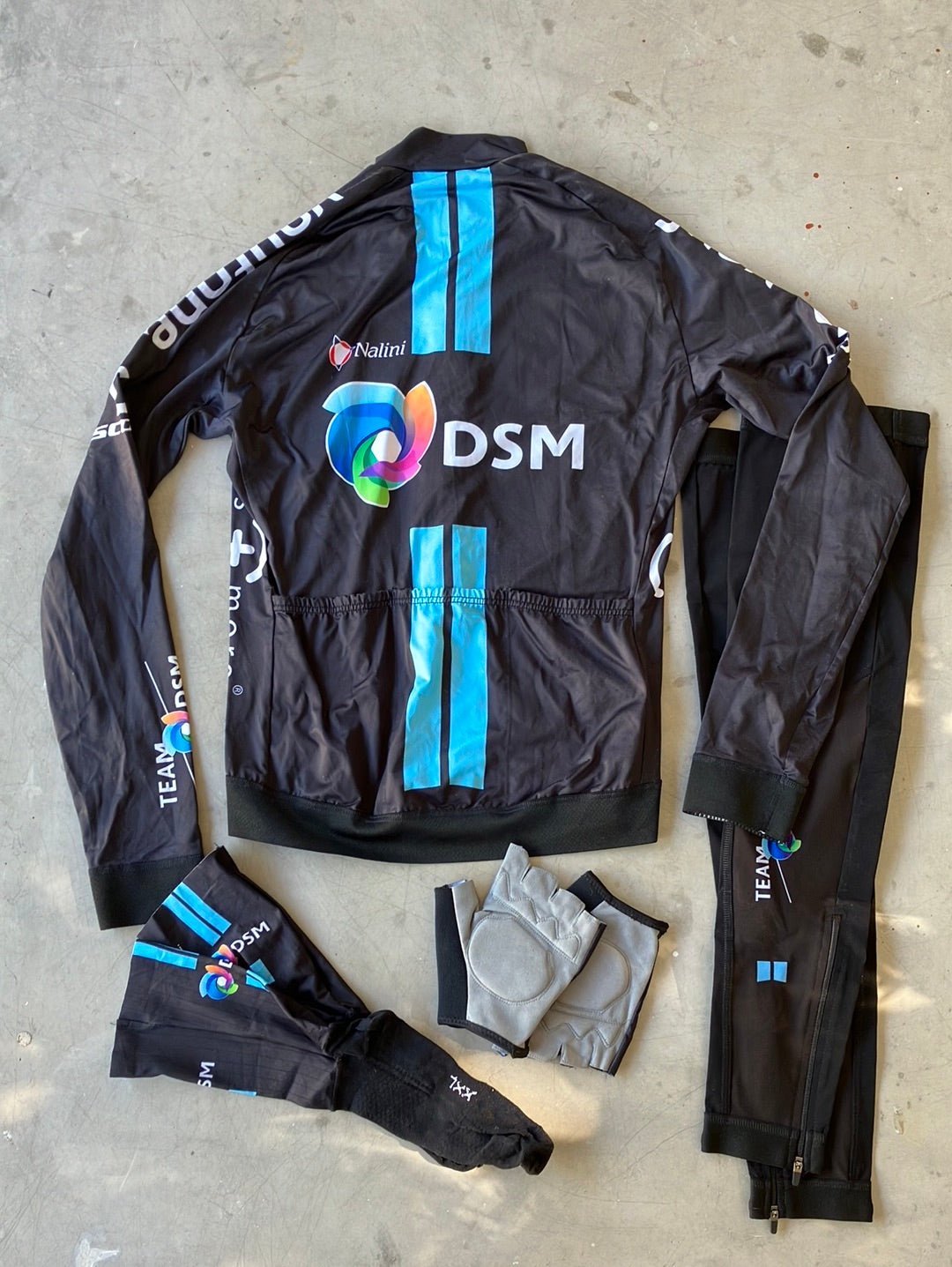 DSM | Nalini Bundle - Long Sleeve Jersey, Socks, Gloves, Leg Warmers | S/M | Rider-Issued Pro Team Kit