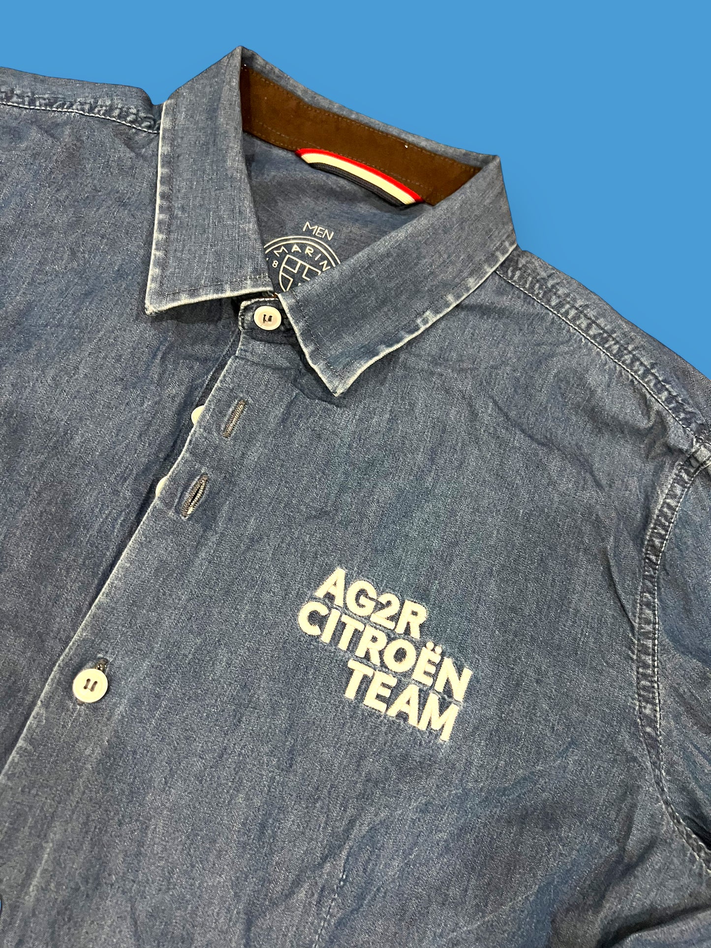 Casual Denim Shirt | Marine de Savoie |  AG2R Citroen | Pro Cycling Kit