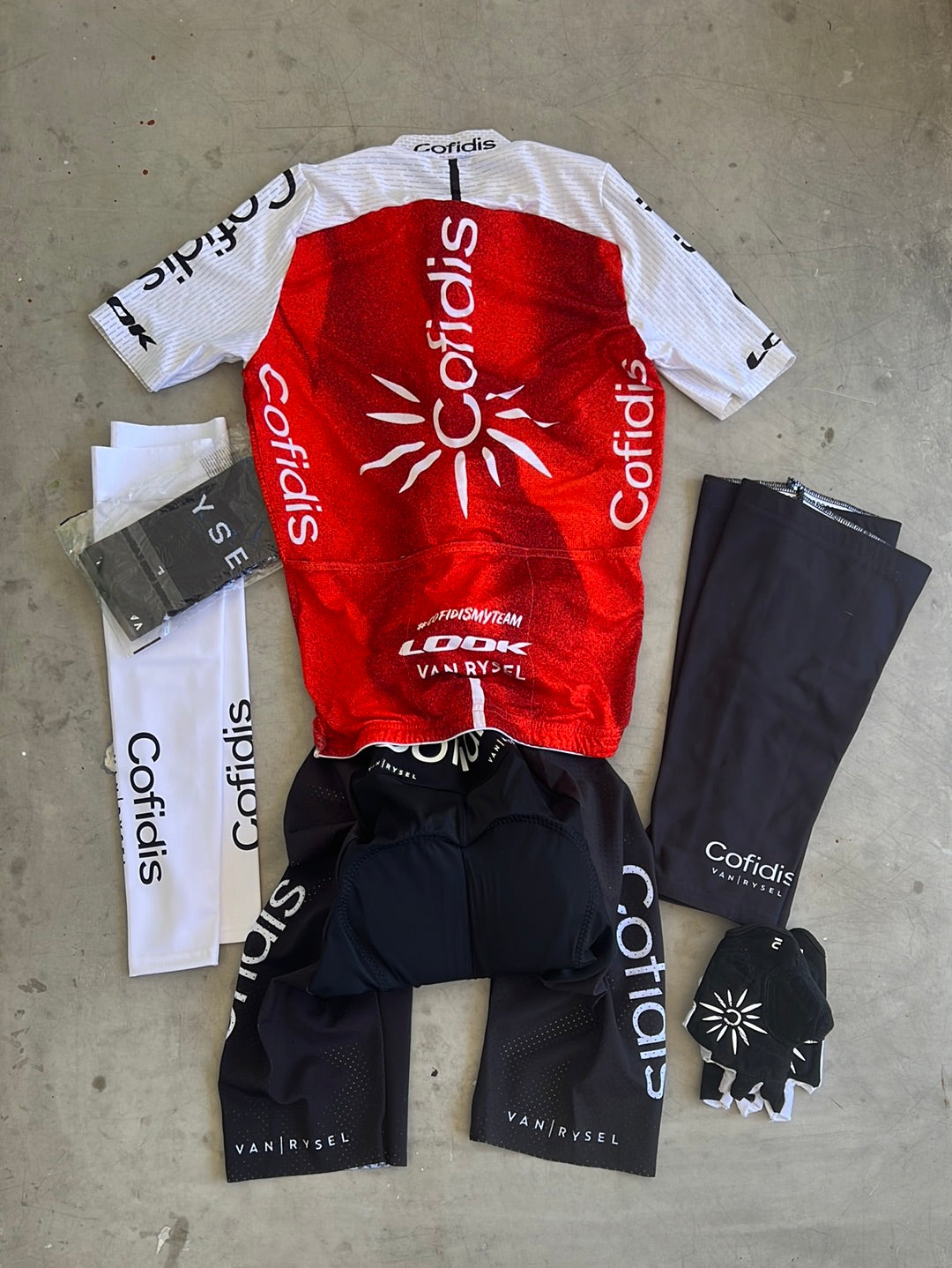 Cofidis | Van Rysel Bundle - Summer Jersey, Bibs, Socks, Gloves, Arm & Knee Warmers | Pro-Issued Pro Team Kit