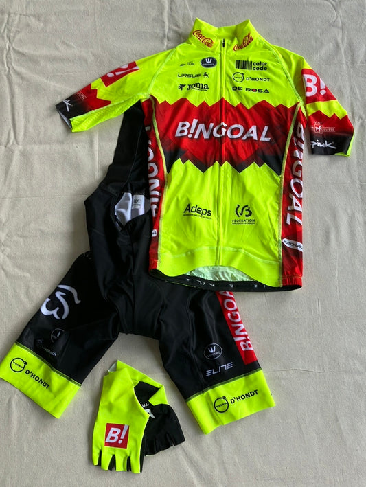 Cycling Kit Bundle - Aero Jersey, Bib Shorts & Gloves | Vermarc | Bingoal WB Pro Team | Pro Cycling Kit