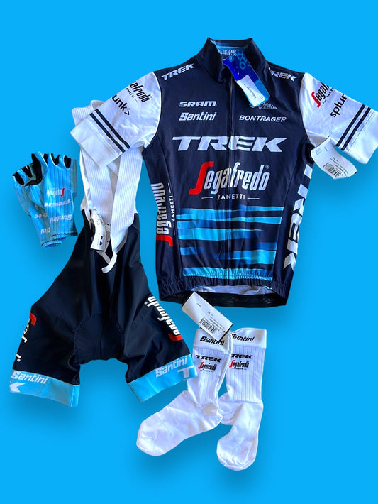 Women's Cycling Kit Bundle - Jersey, Bib Shorts, Gloves & Aero Socks | Santini | Trek Segafredo Women's Team | Pro Cycling Kit