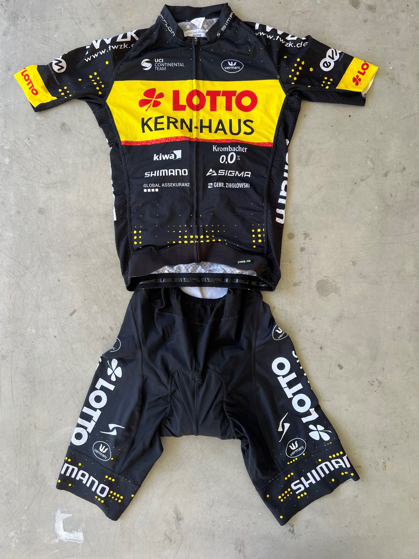 Lotto Kernhaus | Vermarc Bundle - Jersey and Bibs | Size S/M | Rider-Issued Pro Team Kit