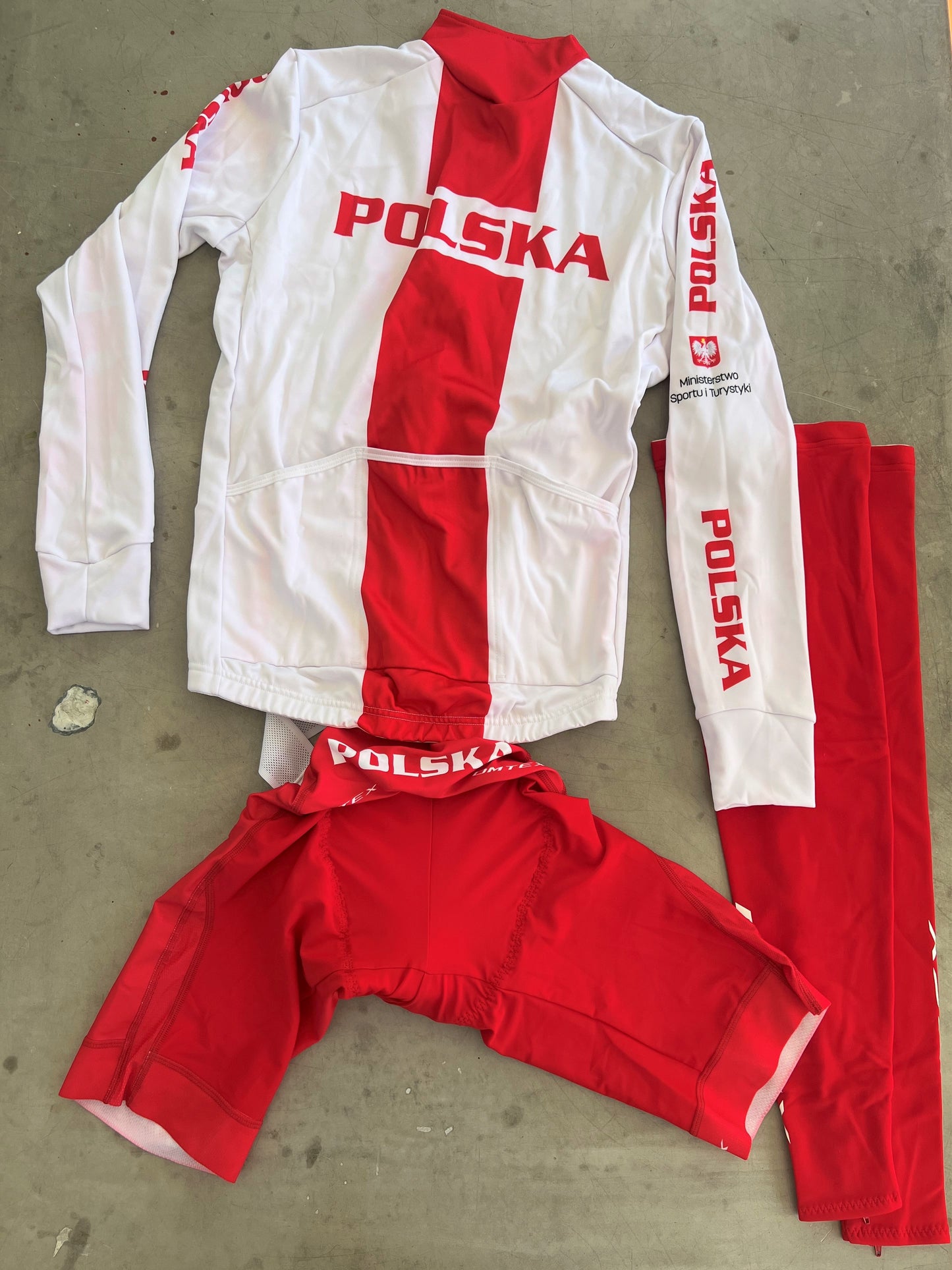 Poland National Team | DMTEX Winter Bundle - Long Sleeve Jersey, Bibs & Leg Warmers | S | Rider-Issued Pro Team Kit