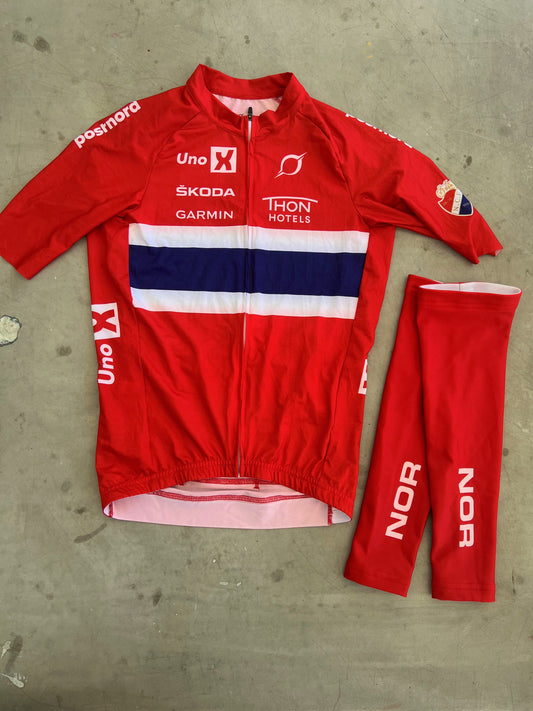 Norway National Team | Orack Bundle - Short Sleeve Jersey & Arm Warmers | S | Rider-Issued Pro Team Kit