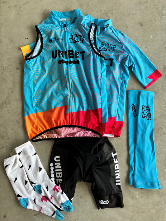 Tour De Tietema-Unibet | Endore Bundle - Jersey, Gilet, Bibs, Socks & Arm Warmers | S | Rider-Issued Pro Team Kit