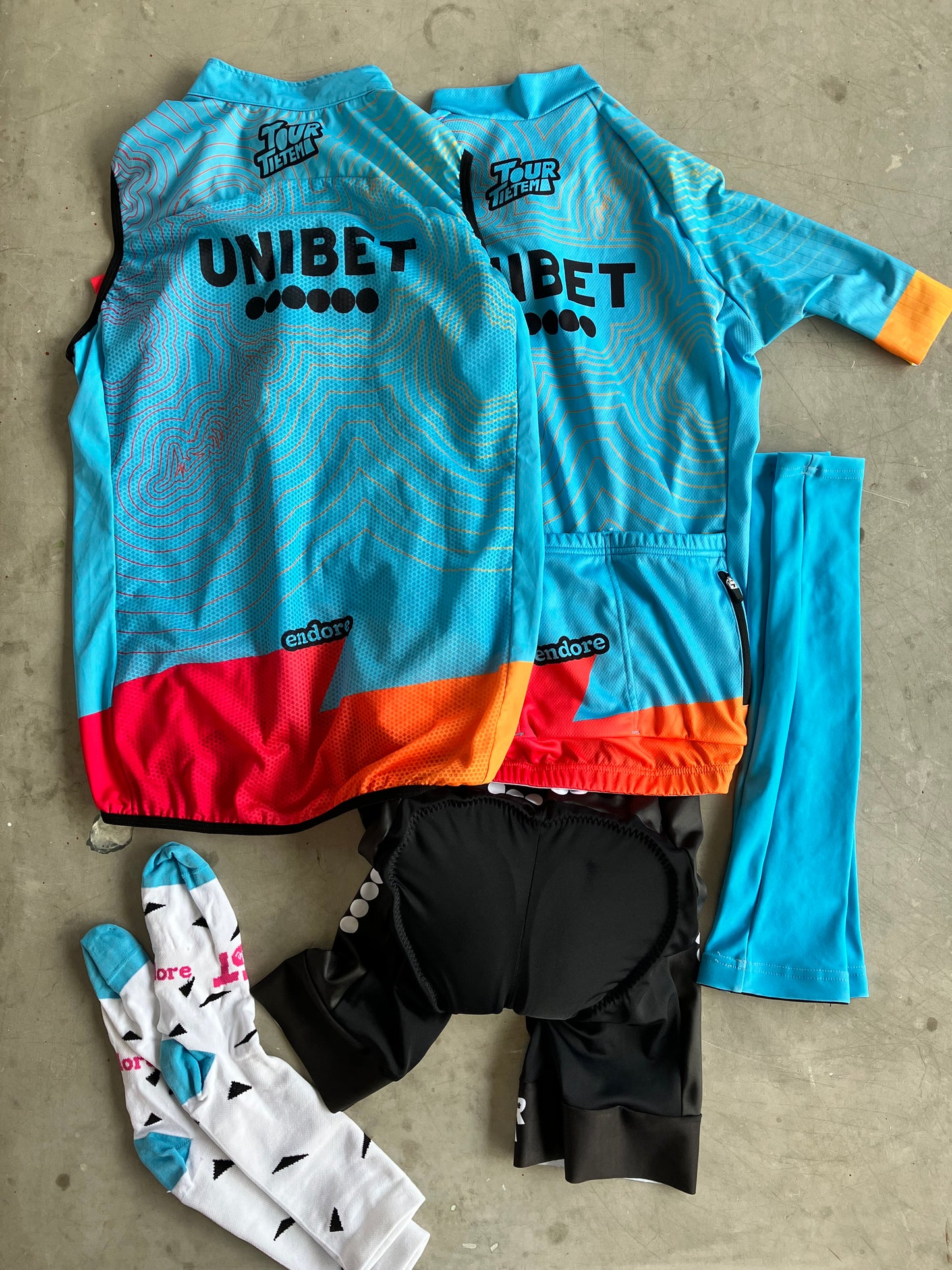 Tour De Tietema-Unibet | Endore Bundle - Jersey, Gilet, Bibs, Socks & Arm Warmers | S | Rider-Issued Pro Team Kit