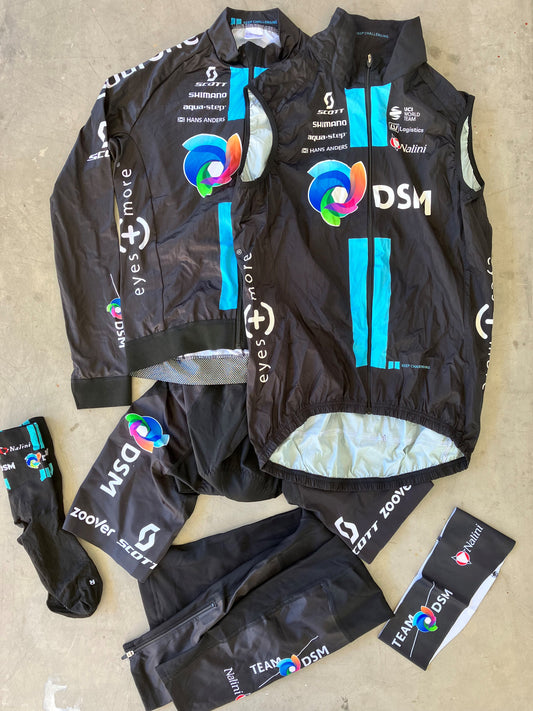 DSM | Nalini Bundle - Long Sleeve Jersey, Bibs, Rain Vest, Socks, Leg Warmers, Headband | S/M | Rider-Issued Pro Team Kit