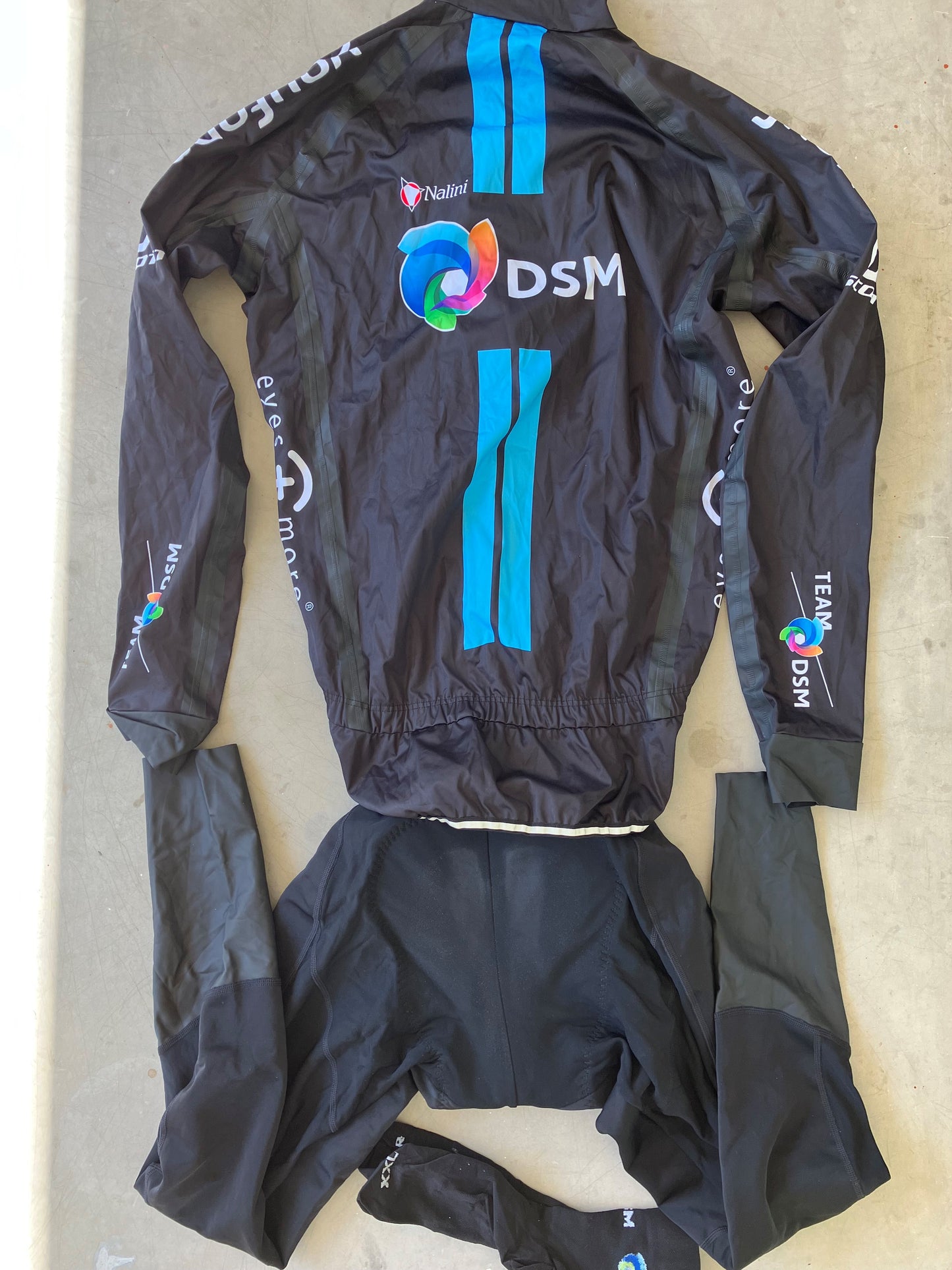 DSM | Nalini Bundle - Rain Jacket, Waterproof Padded Tights | M | Rider-Issued Pro Team Kit