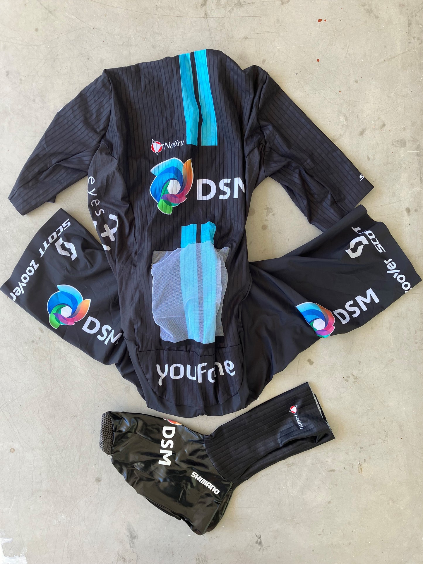 DSM | Nalini Bundle - Short Sleeve TT Suit with TT Shoe Covers | M | Rider-Issued Pro Team Kit