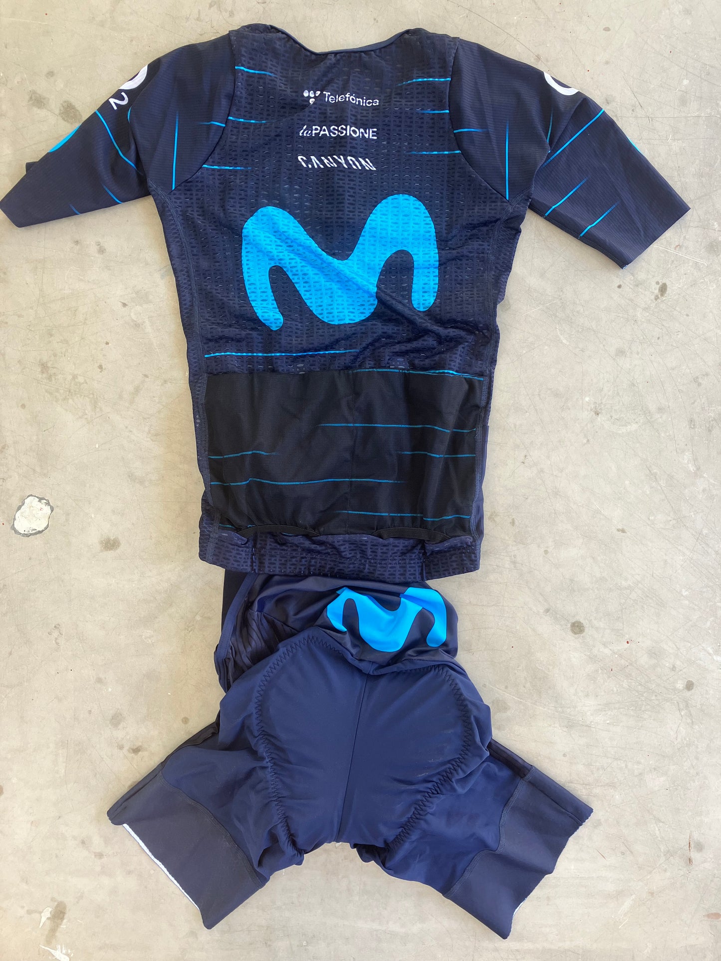 Movistar | La Passione Bundle - Summer Jersey and Bibs  | XS/S | Rider-Issued Pro Team Kit