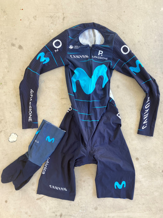 Movistar | La Passione Bundle - TT Suit and Aero Socks | XS | Rider-Issued Pro Team Kit