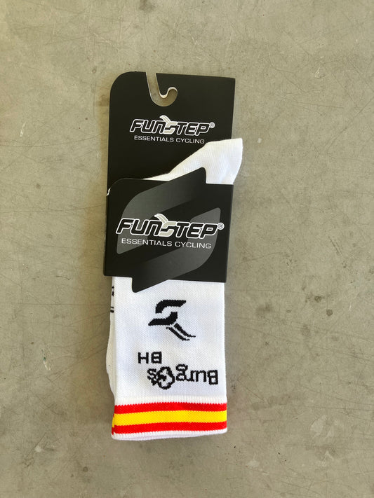 Burgos | Funstep Race Socks | White | L | Rider-Issued Pro Team Kit