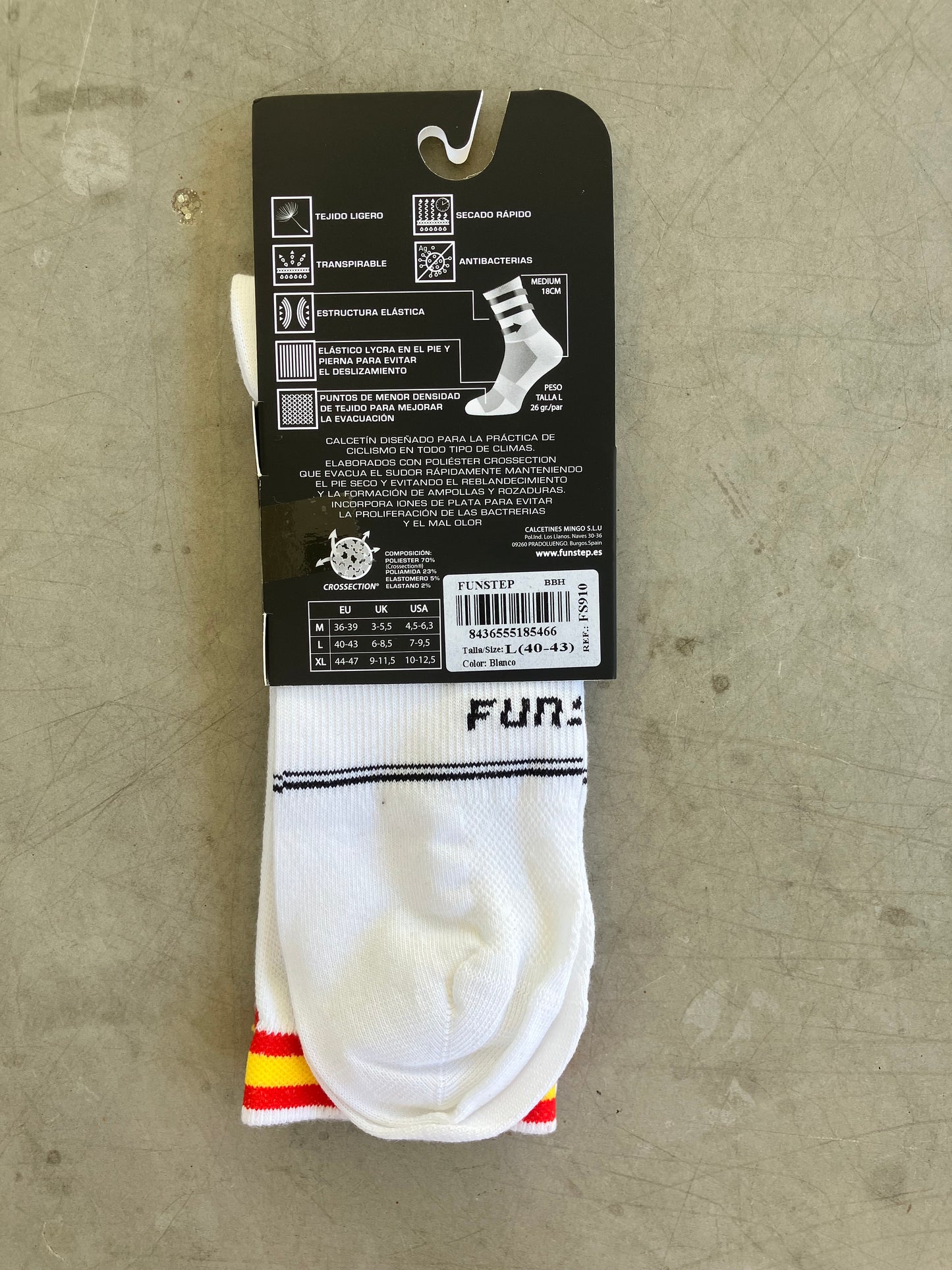 Burgos | Funstep Race Socks | White | L | Rider-Issued Pro Team Kit