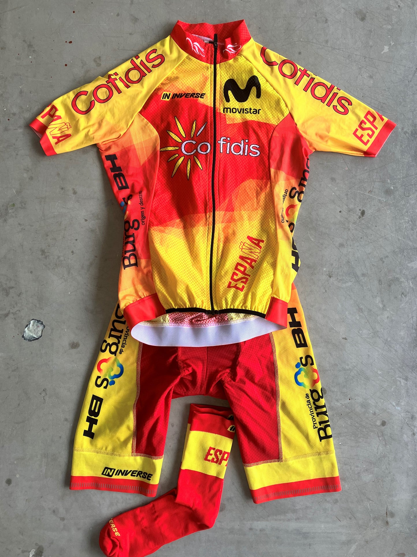 Spain National Team | Inverse Bundle - Jersey, Bibs & Socks | S | Rider-Issued Pro Team Kit