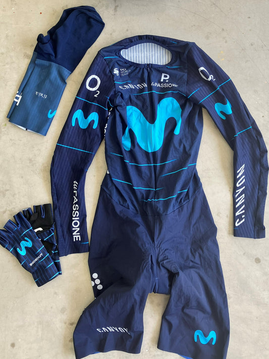 Movistar | La Passione TT Bundle - TT Suit & Aero Socks | XS | Rider-Issued Pro Team Kit