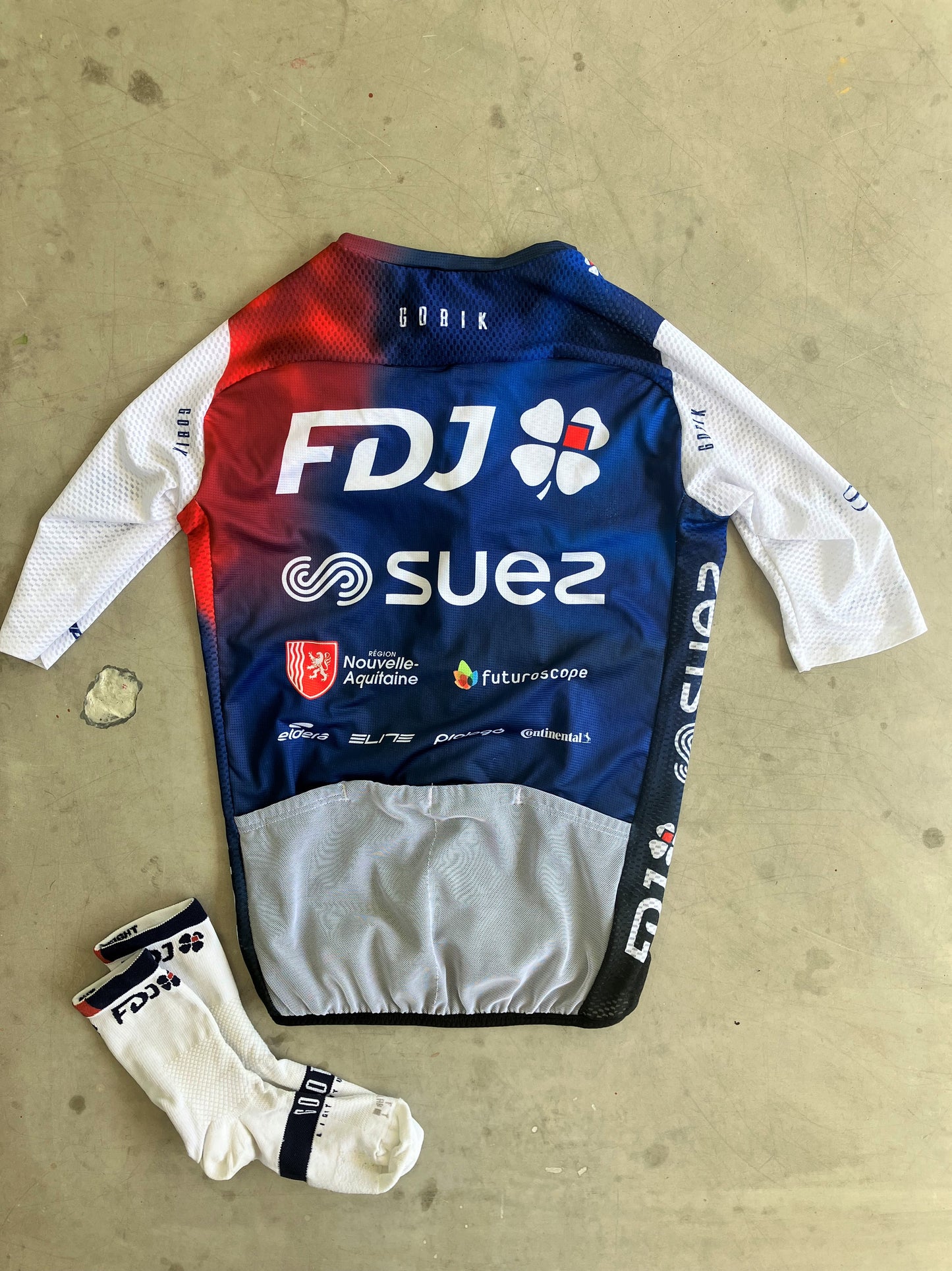 FDJ Women | Gobik Summer Jersey and Socks | XS | Rider-Issued Pro Team Kit