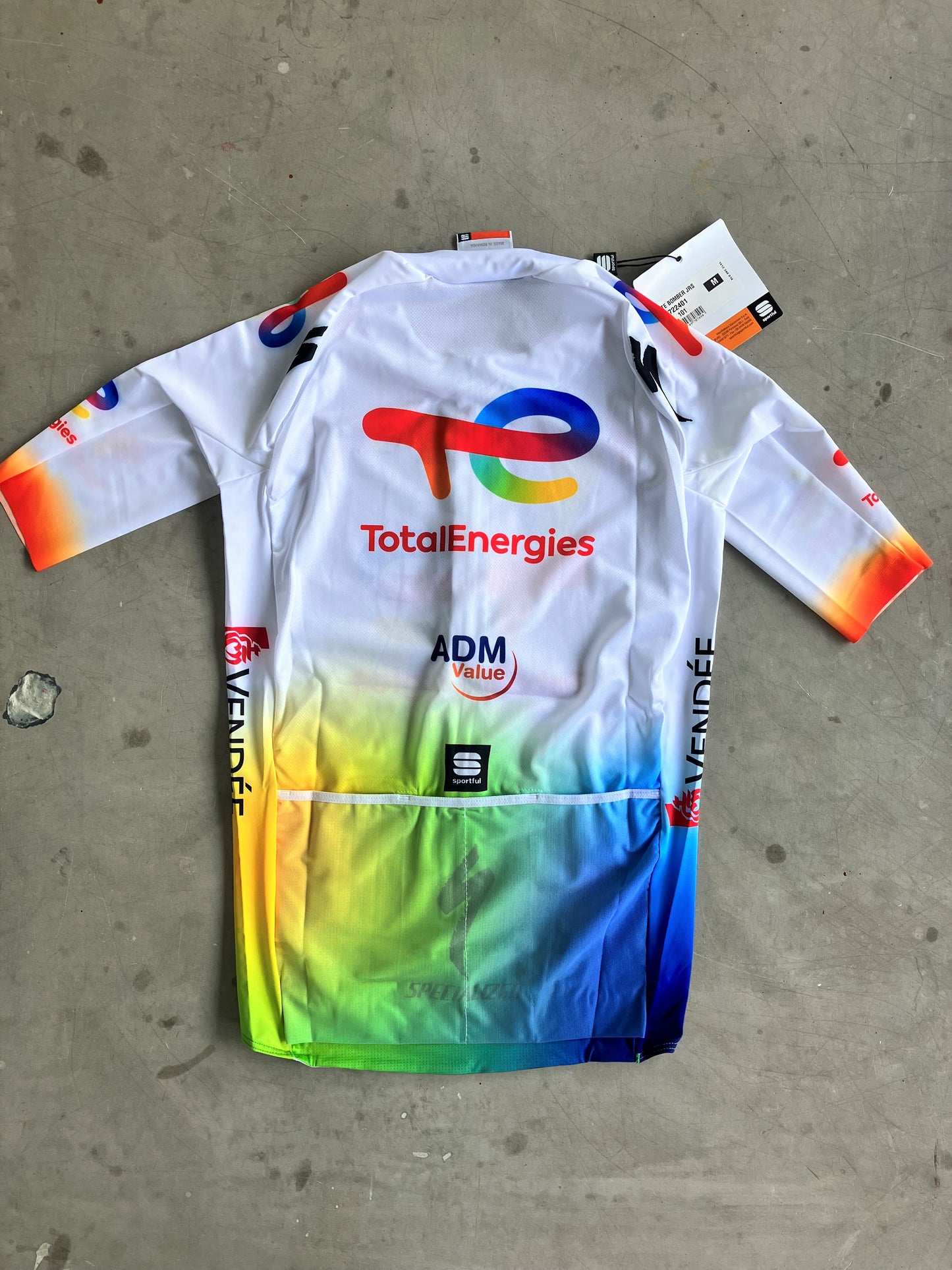 TotalEnergies | Sportful Short Sleeve Jersey | White | M | Rider-Issued Pro Team Kit