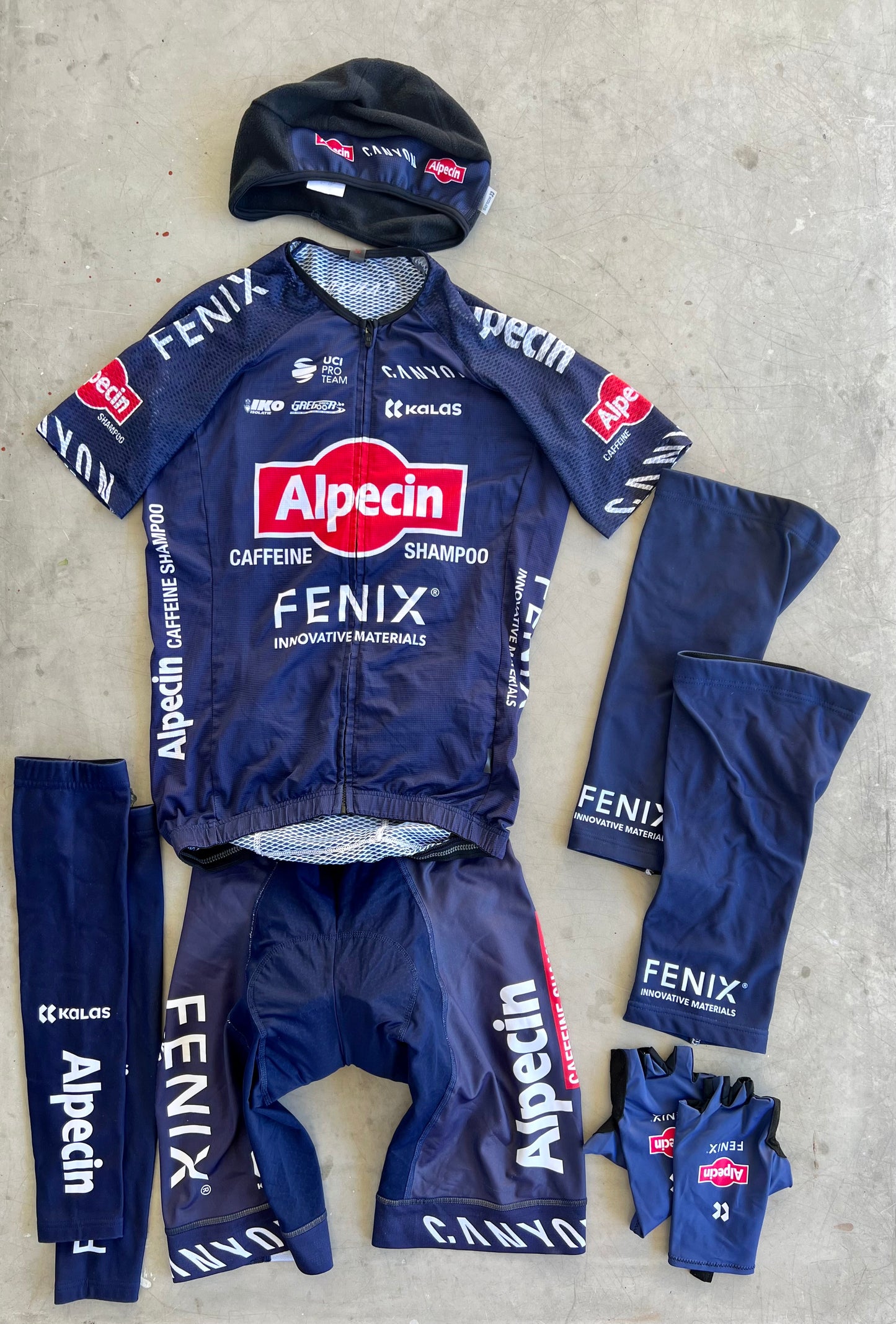 Alpecin Fenix Men | Kalas Bundle - Lightweight Jersey, Bibs, Gloves, etc | M/L | Rider-Issued Pro Team Kit