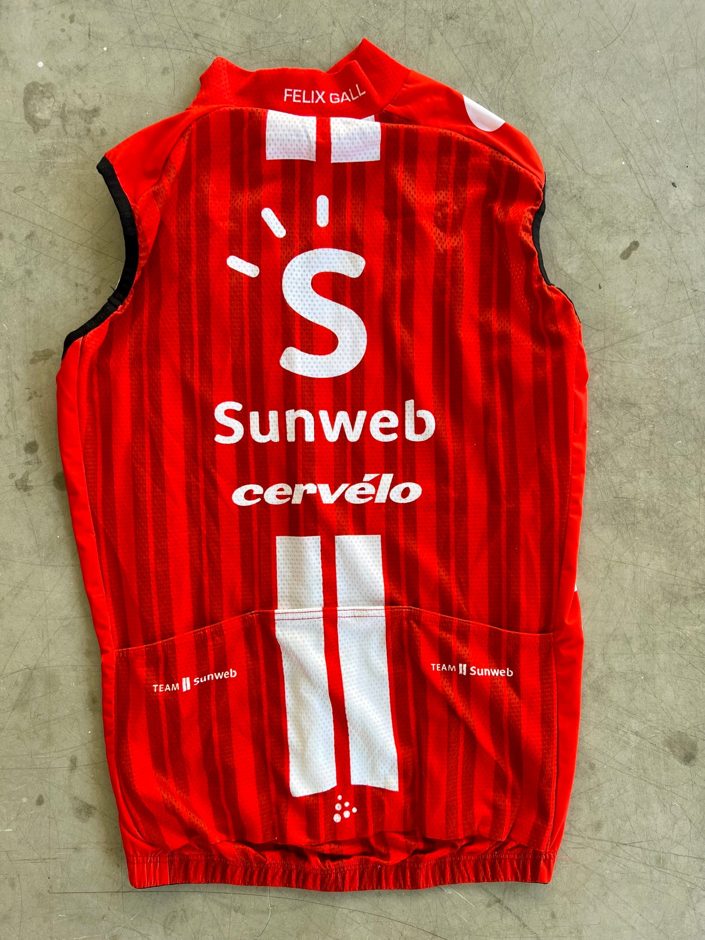 Sunweb 2020 | Craft Red Thermal Wind Vest |  Size S | Rider-Issued Pro Team Kit