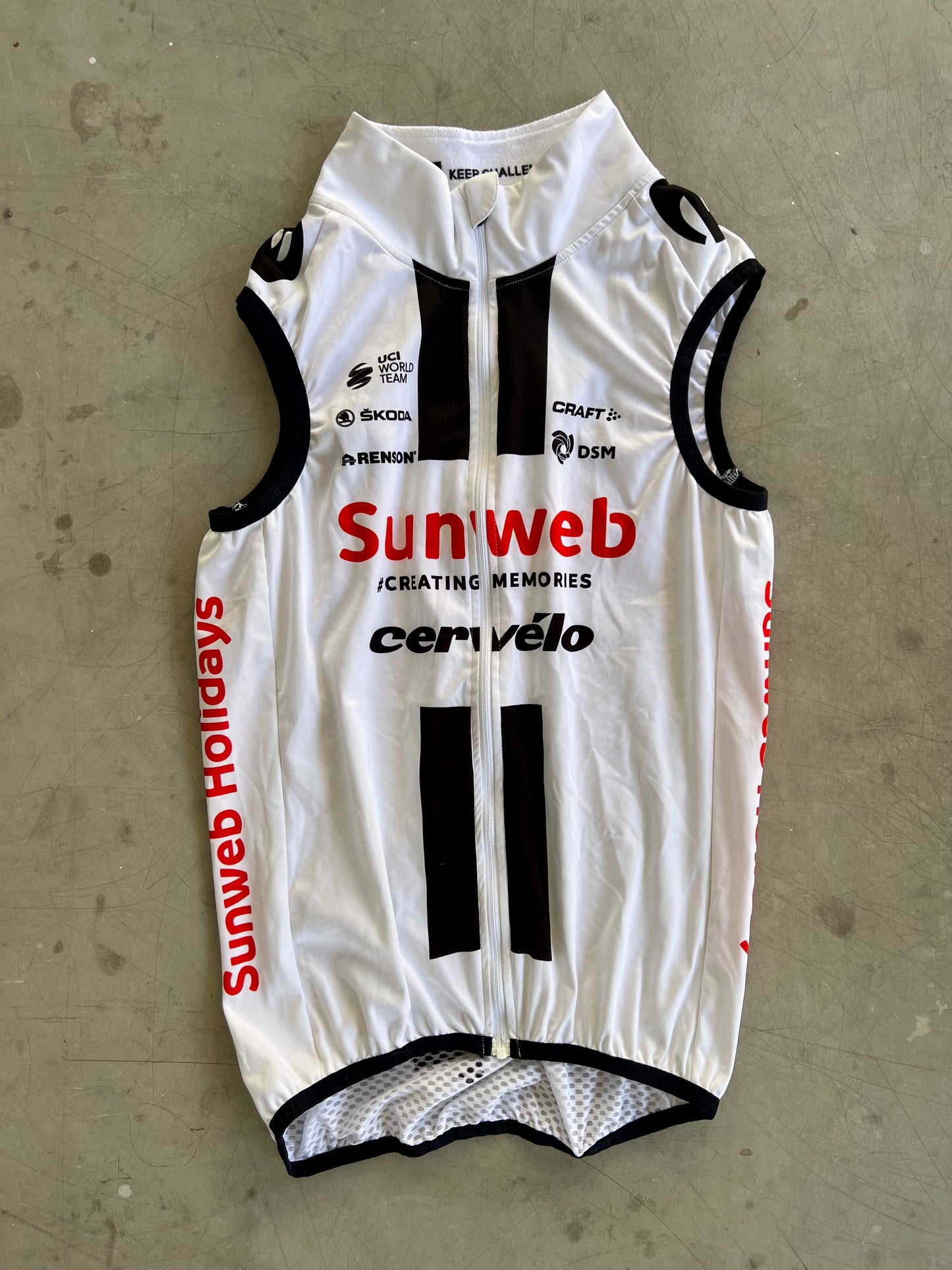 Sunweb 2020 | Craft White Lightweight Wind Vest |  Size S | Rider-Issued Pro Team Kit