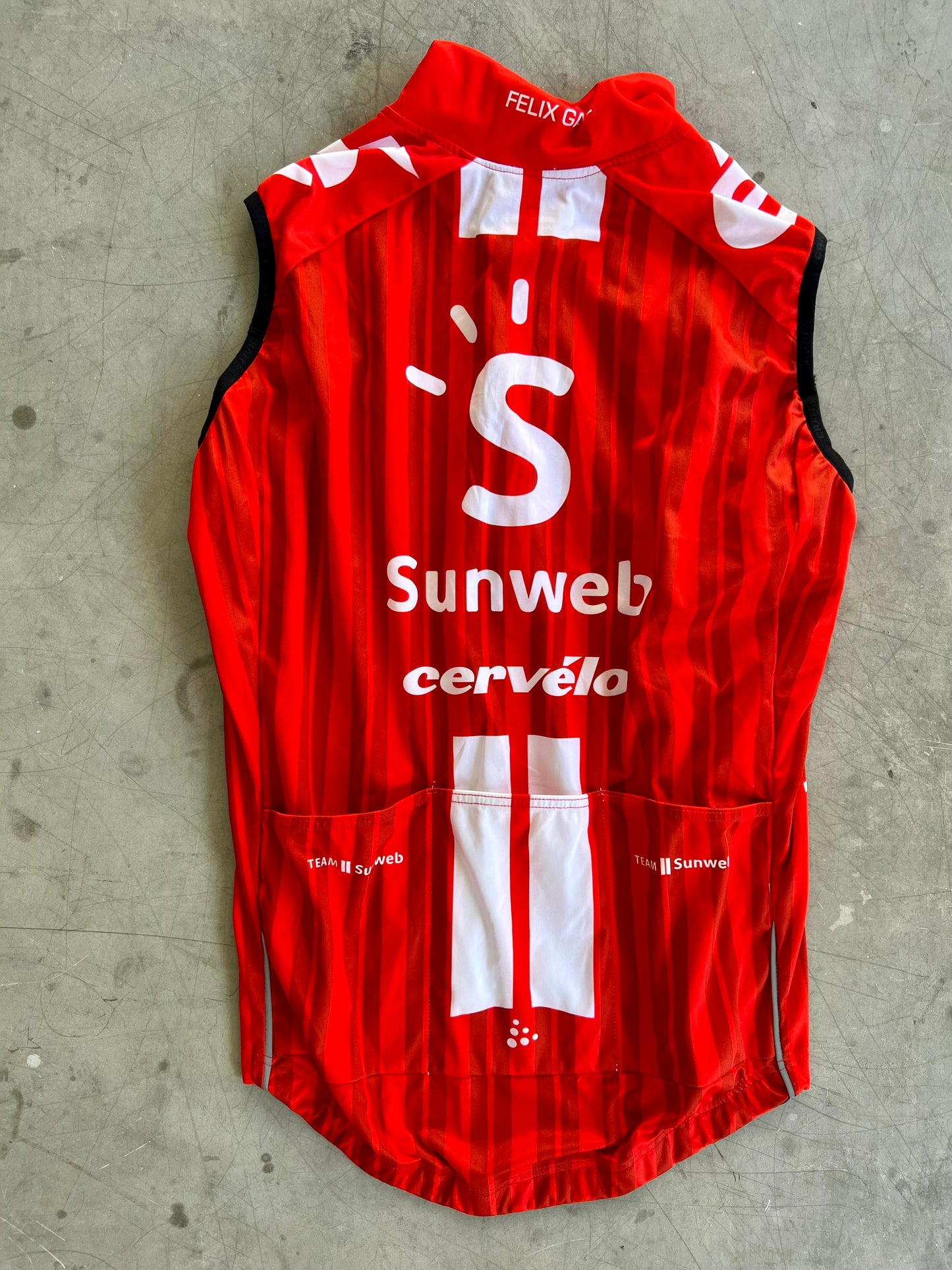 Sunweb 2020 | Craft Red Wind Vest |  Size S | Rider-Issued Pro Team Kit