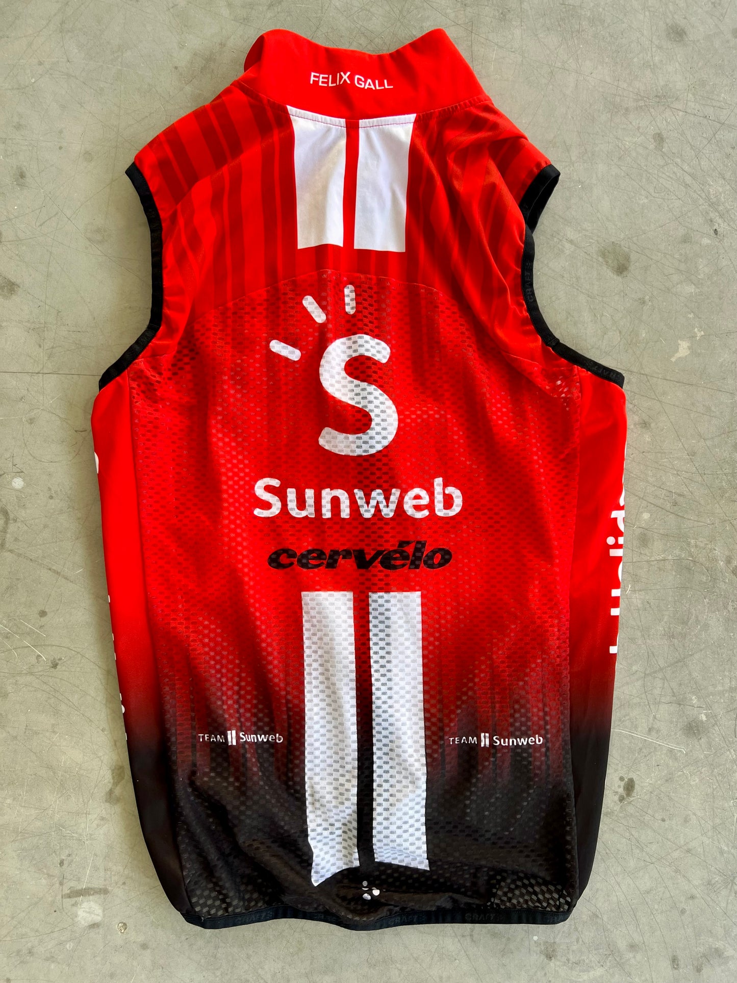 Sunweb 2020 | Craft Red & Black Lightweight Wind Vest |  Size S | Rider-Issued Pro Team Kit