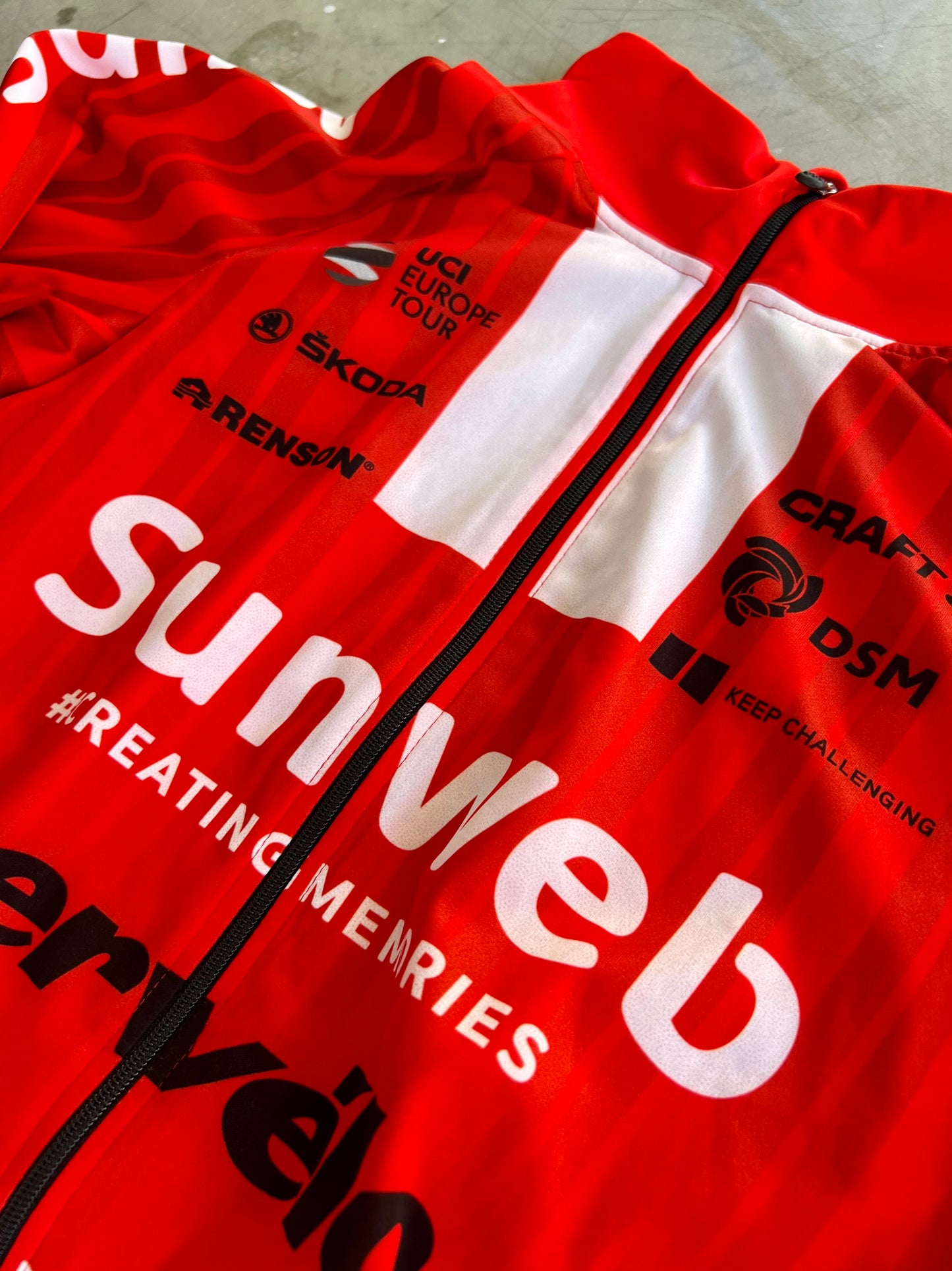 Sunweb 2020 | Craft Red & Black Rain Jacket |  Size S | Rider-Issued Pro Team Kit