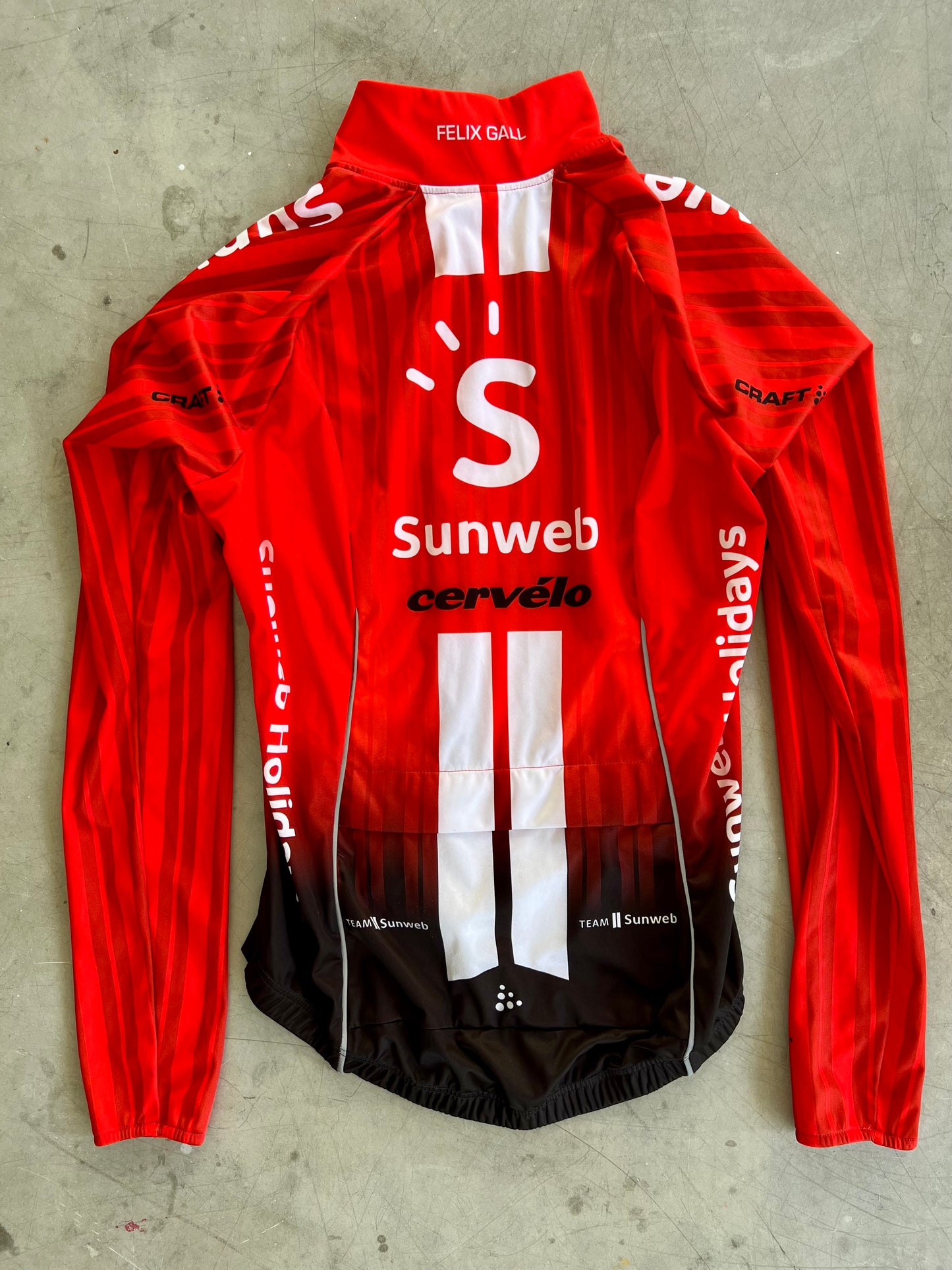 Sunweb 2020 | Craft Red & Black Rain Jacket |  Size S | Rider-Issued Pro Team Kit