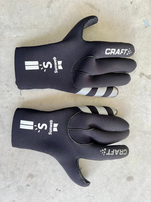 Sunweb 2020 | Craft Black Neoprene Winter Gloves | Rider-Issued Pro Team Kit